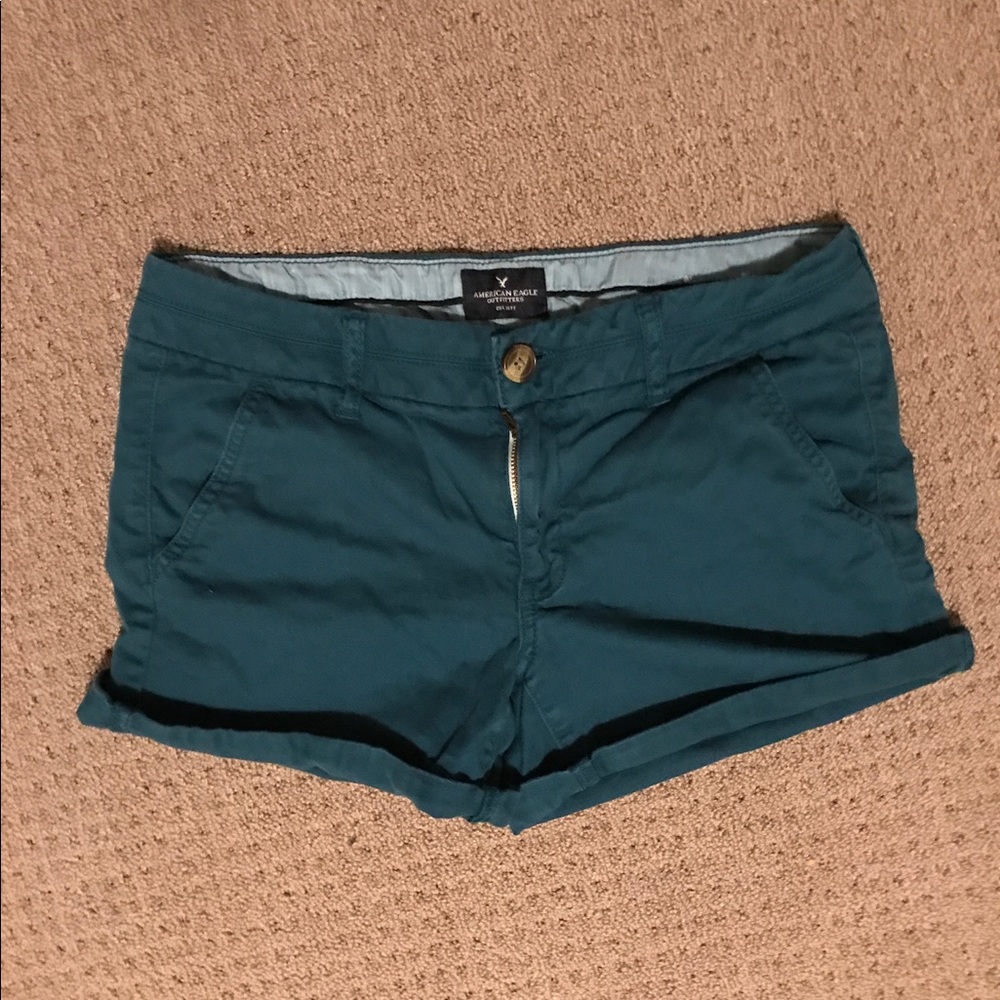 Blue- green AEO Midi Shorts